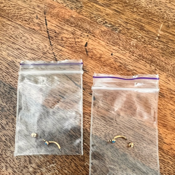 Two 20 gauge 8mm gold barbells. Handmade & New. - Picture 2 of 2